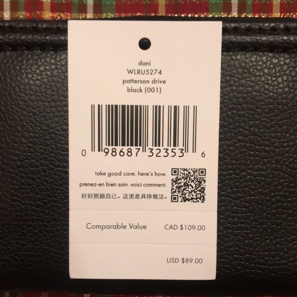 Brand New Kate Spade Dani Black Genuine Leather Patterson Drive Zippered Wallet - Picture 4 of 12